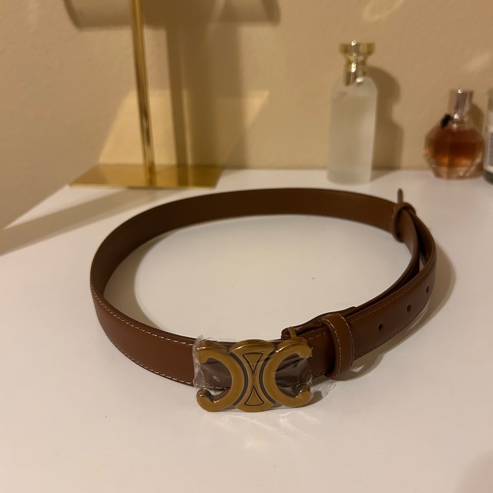 Brown Belt with Gold Buckle